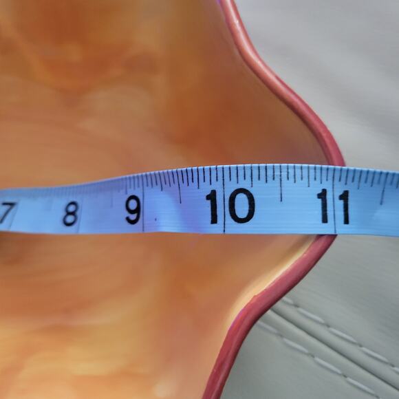 Gail Pittman Hand-Painted Canoe-Shaped Bowl – Striped Sides, Great Condition - Picture 11 of 11